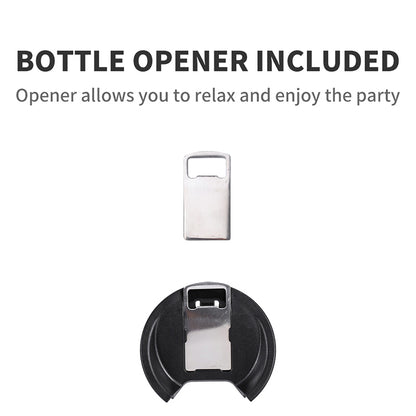 Color Splash Cats 16 oz Double Walled Stainless Steel Beer Pint with Bottle Opener Built in Black