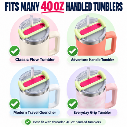 40oz Tumbler Lid Compatible for Stanley, 2 Pack Replacement Tumbler Lids Fit for Stanley Quencher 2.0 Tumbler 40 OZ