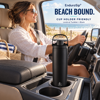 EnduroSip® 30 oz Lock Lid Insulated Tumbler with Handle & Straw