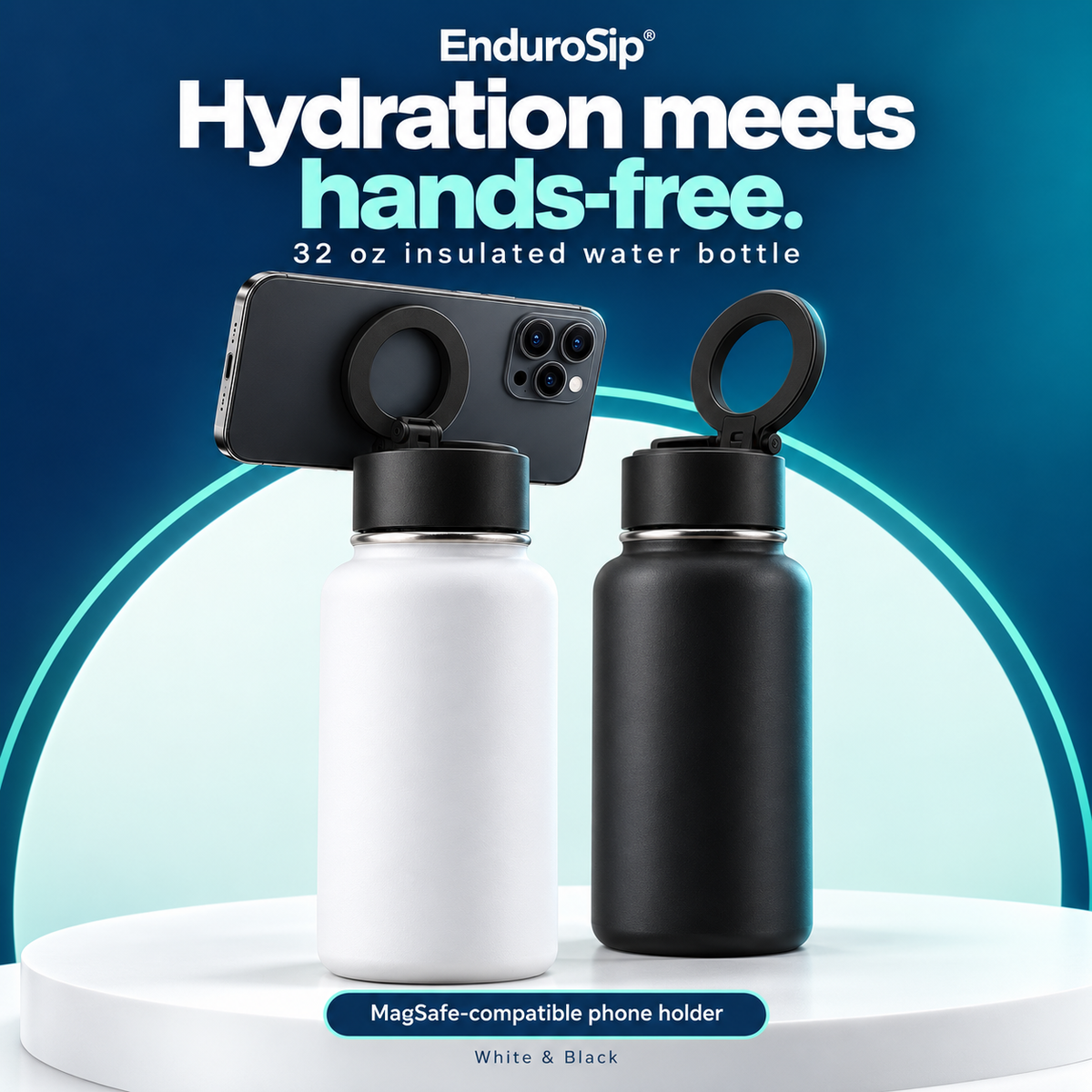EnduroSip® 32 oz MagSafe-Compatible Phone Holder Insulated Water Bottle