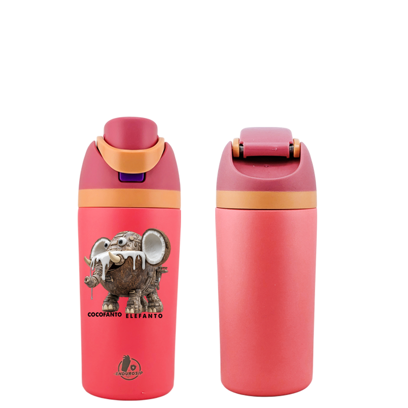 Cocofanto Elefanto Italian Brainrot 16 oz Fruit Water Bottle – Dual-Sip Lid | Pink & White