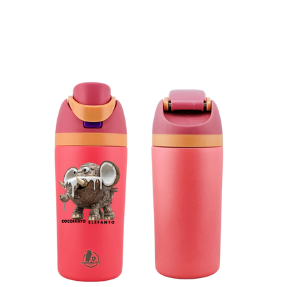 Cocofanto Elefanto Italian Brainrot 16 oz Fruit Water Bottle – Dual-Sip Lid | Pink & White