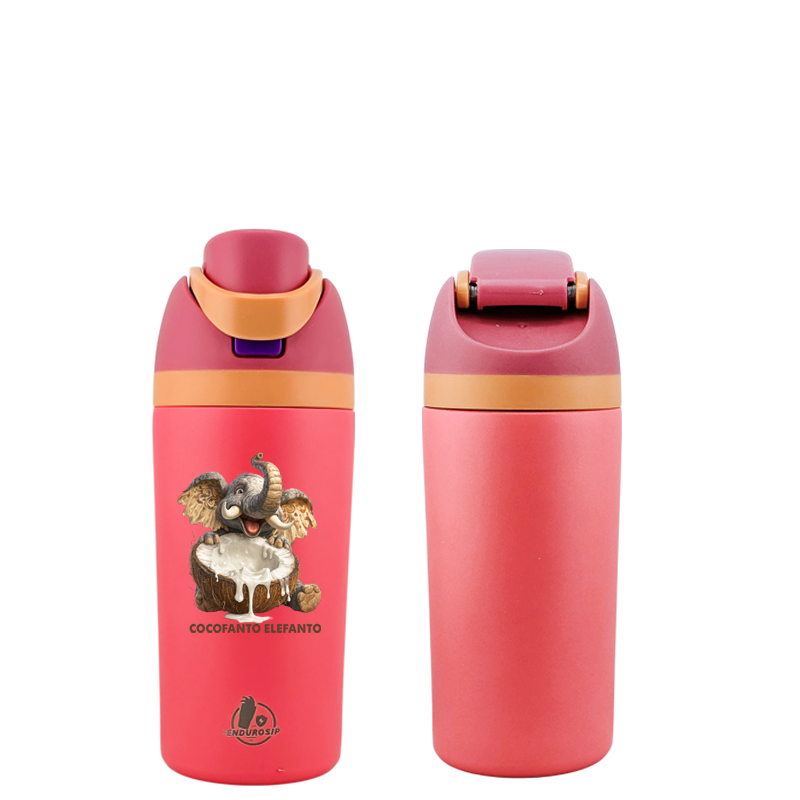 Italian Brainrot Cocofanto Elefanto 16 oz Fruit Water Bottle – 2-Way Drink Lid | Pink & White