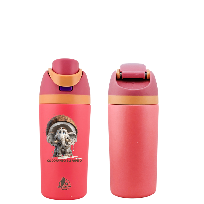 Italian Brainrot Cocofanto Elefanto 16 oz Fruit Water Bottle – 2-Way Drink Lid | Pink & White
