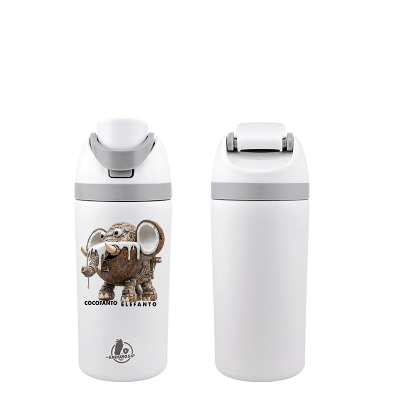 Cocofanto Elefanto Italian Brainrot 16 oz Fruit Water Bottle – Dual-Sip Lid | Pink & White