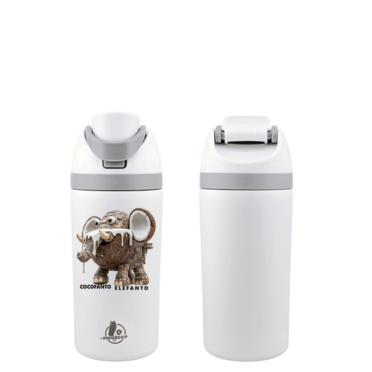 Cocofanto Elefanto Italian Brainrot 16 oz Fruit Water Bottle – Dual-Sip Lid | Pink & White