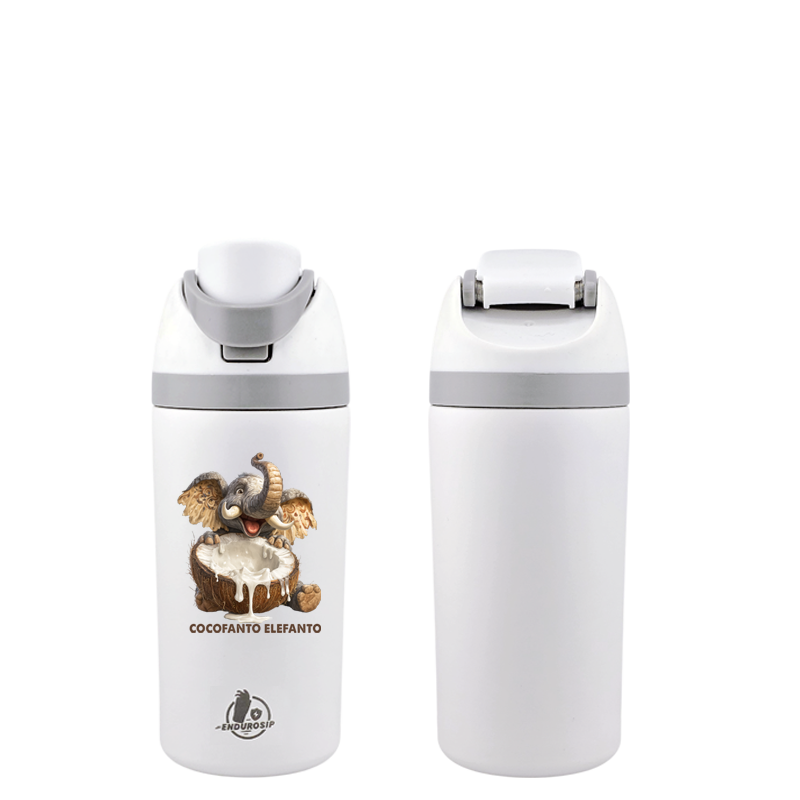 Italian Brainrot Cocofanto Elefanto 16 oz Fruit Water Bottle – 2-Way Drink Lid | Pink & White