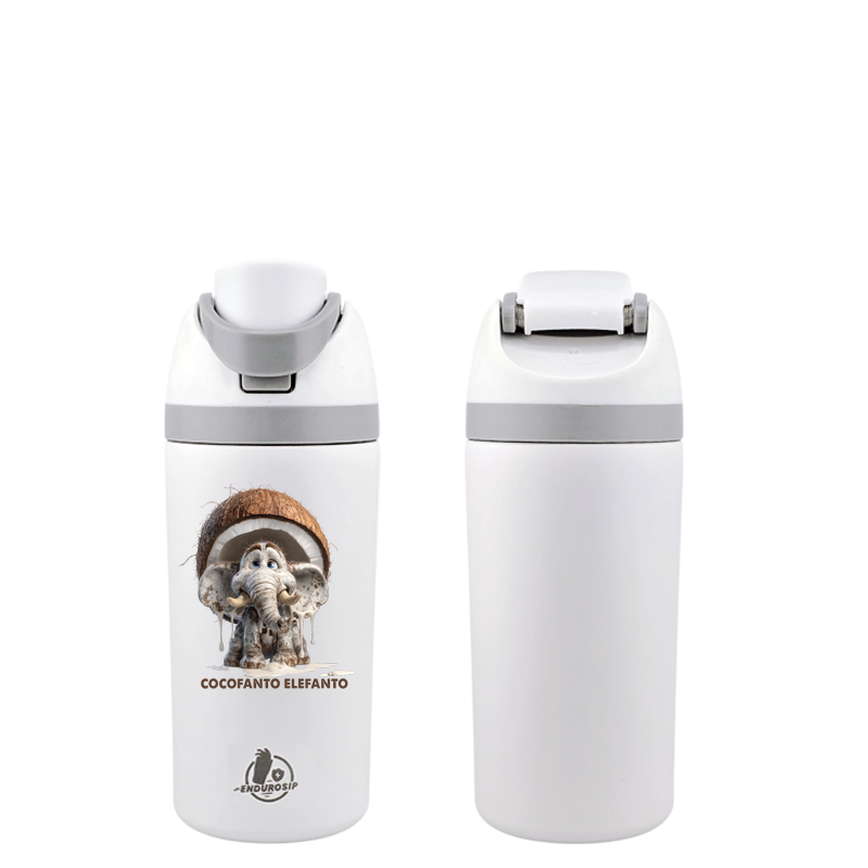 Italian Brainrot Cocofanto Elefanto 16 oz Fruit Water Bottle – 2-Way Drink Lid | Pink & White