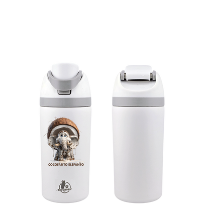 Italian Brainrot Cocofanto Elefanto 16 oz Fruit Water Bottle – 2-Way Drink Lid | Pink & White