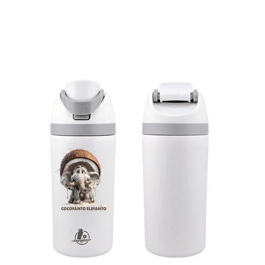 Italian Brainrot Cocofanto Elefanto 16 oz Fruit Water Bottle – 2-Way Drink Lid | Pink & White
