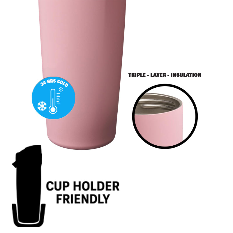 30 oz Lock Lid Handheld Stainless Steel Tumbler with Handle & Straw – EnduroSip