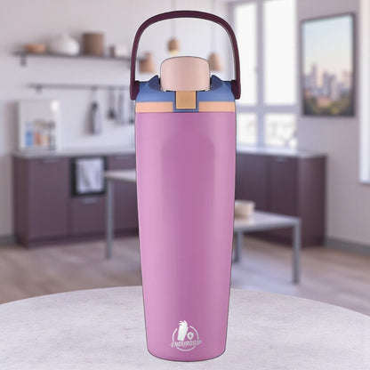 30 oz Lock Lid Handheld Stainless Steel Tumbler with Handle & Straw – EnduroSip