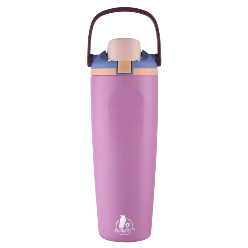 30 oz Lock Lid Handheld Stainless Steel Tumbler with Handle & Straw – EnduroSip
