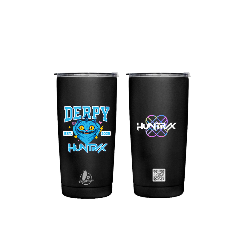 DERPY • K-POP Demon Hunters Huntr/x™ – 20 oz Stainless Steel Tumbler (Front & Back UVDTF 3D Permasticker Artwork)