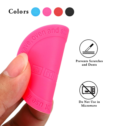 Rubber Bottoms for Tumblers – 3-Pack (56mm / 2.2") Silicone Anti-Slip Self-Adhesive Protectors | Fits 20 oz & 30 oz Tumblers, Wine Tumblers & Thermal Bottles – Black, Light Blue, Pink, Red