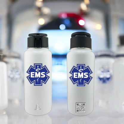 EMS & EMT 32 oz MagSafe Tumbler – White | Magnetic Phone Holder & Dual UVDTF 3D Permastickers by EnduroSip