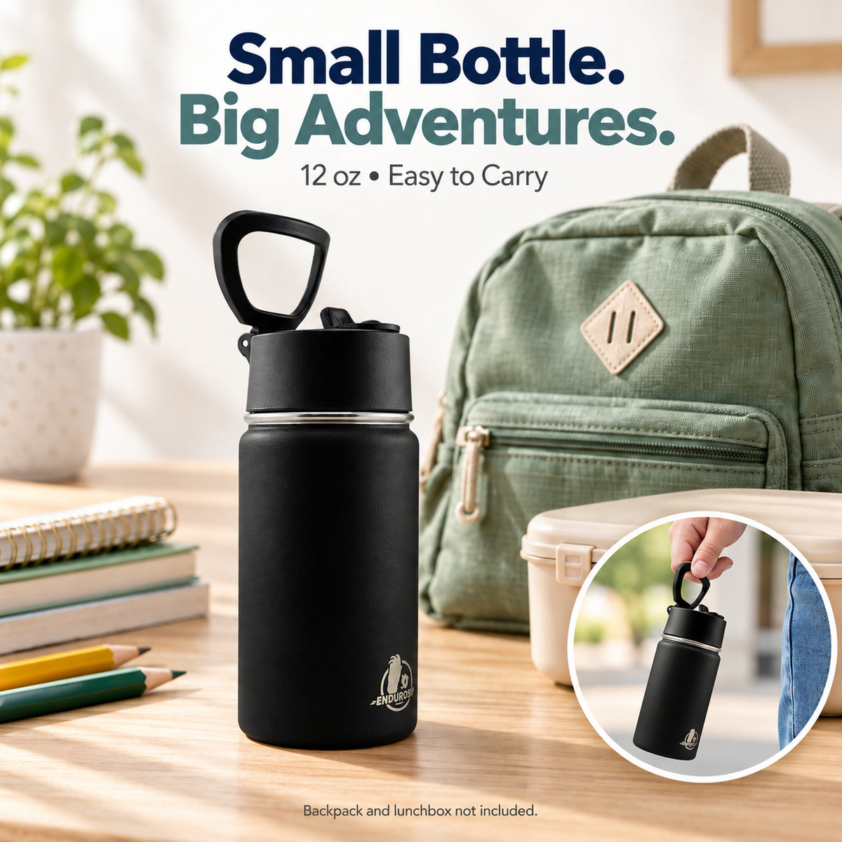 EnduroSip® 12 oz Kids Insulated Stainless Steel Water Bottle with Straw