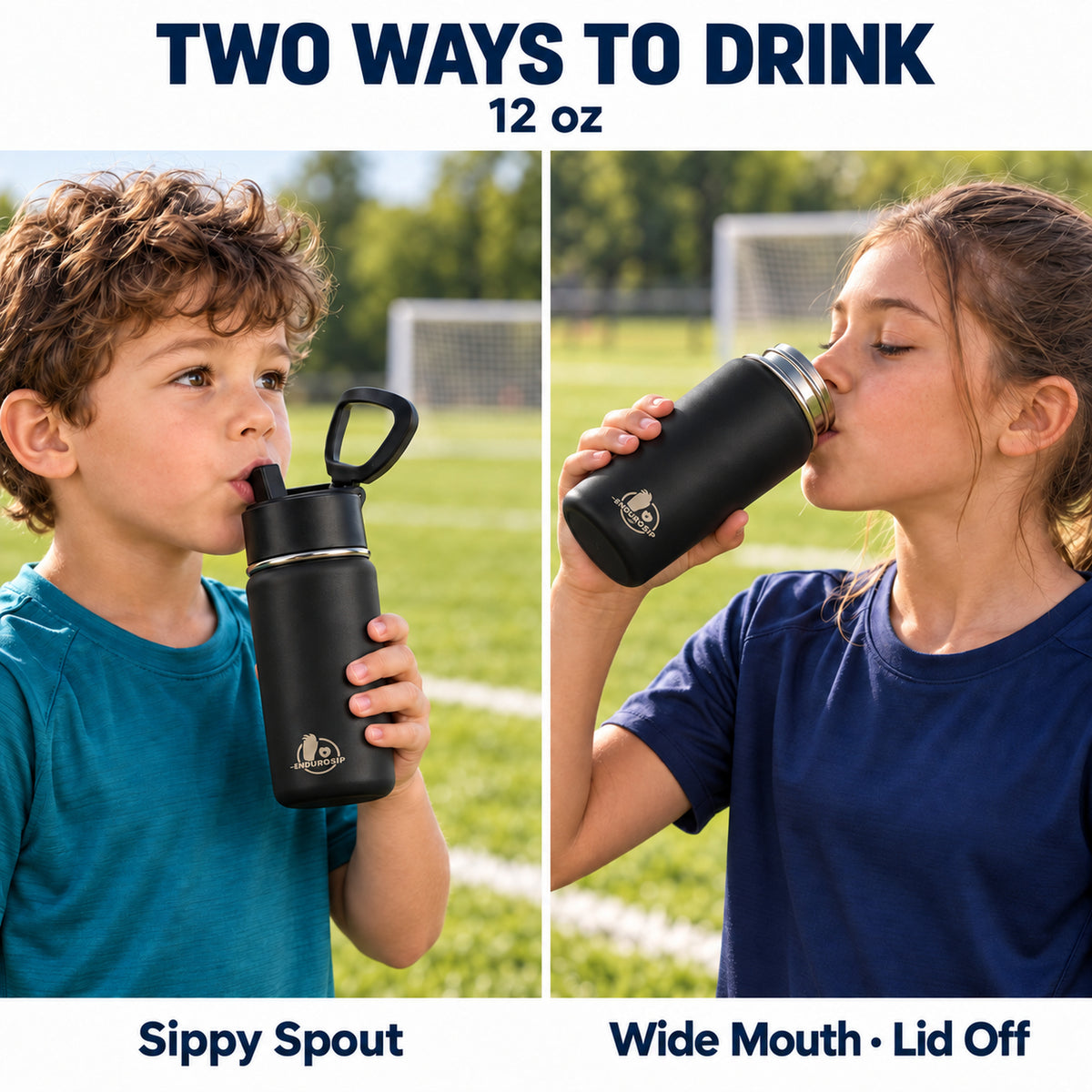 EnduroSip® 12 oz Kids Insulated Stainless Steel Water Bottle with Straw