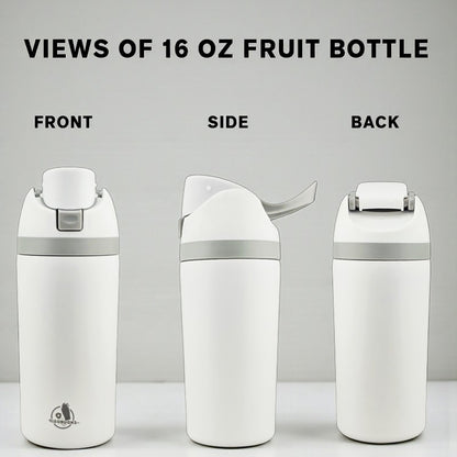 EnduroSip Kids Fruit Bottle Insulated Stainless Steel Water Bottle with Straw for Sports, Travel, and School, BPA-Free Sports Water Bottle, 16 oz