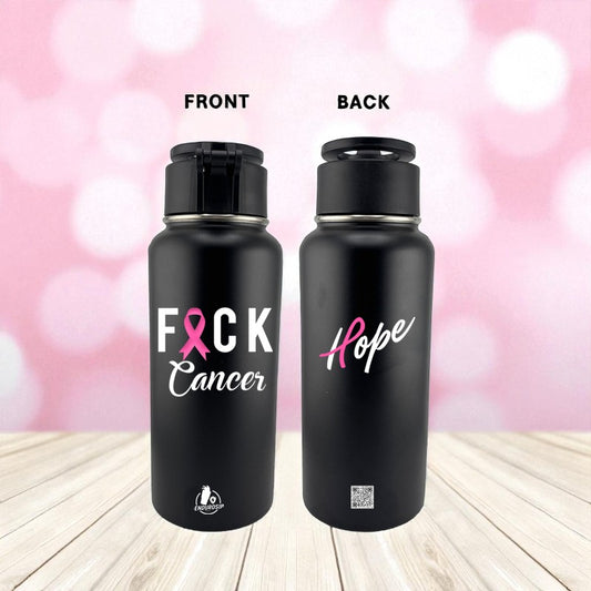 Fuck Cancer 32 oz Stainless Steel Tumbler with MagSafe™ Magnetic Phone Holder Lid | EnduroSip