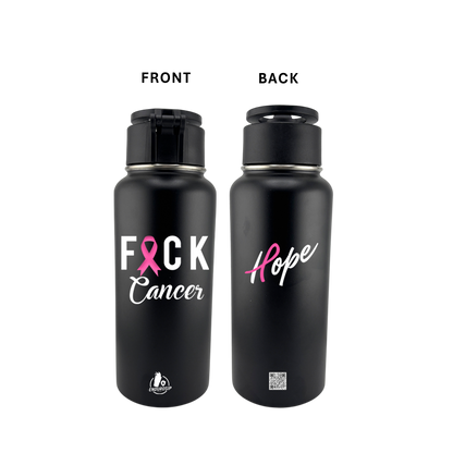 Fuck Cancer 32 oz Stainless Steel Tumbler with MagSafe™ Magnetic Phone Holder Lid | EnduroSip