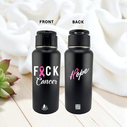 Fuck Cancer 32 oz Stainless Steel Tumbler with MagSafe™ Magnetic Phone Holder Lid | EnduroSip