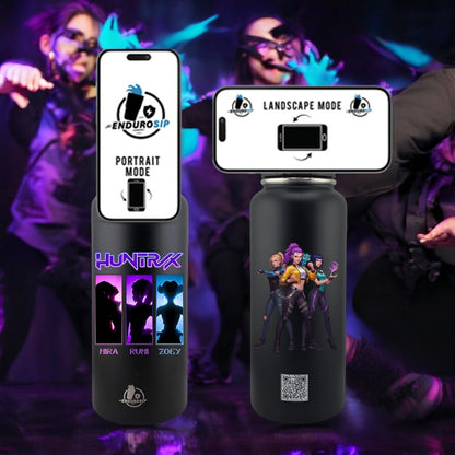 Endurosip 32 oz MagSafe Phone Holder Tumbler – K-Pop Demon Hunters Huntrx (Zoey • Mira • Rumi) | UVDTF 3D Permastickers