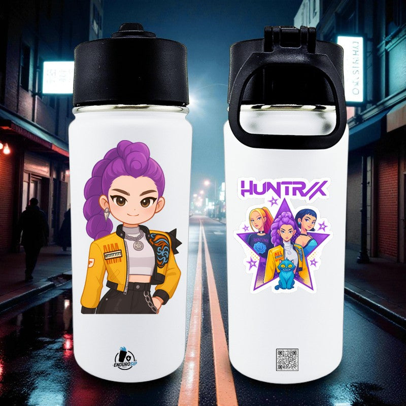 K-Pop Rumi  Double UVDTF 16 oz Water Bottle – Premium Vacuum Insulated | Wide-Handle Lid | Rumi & HuntrX Design
