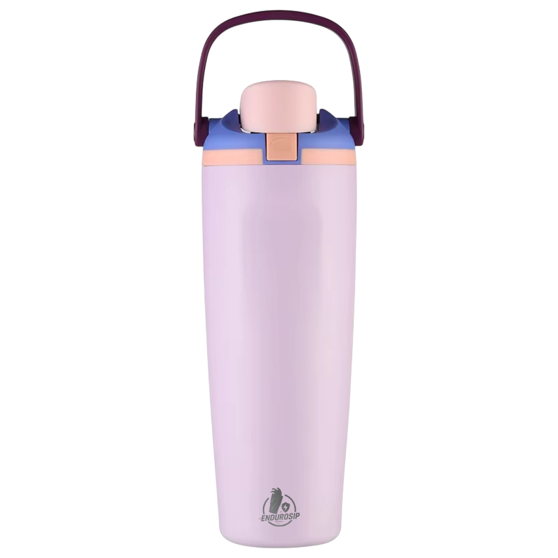 30 oz Lock Lid Handheld Stainless Steel Tumbler with Handle & Straw – EnduroSip