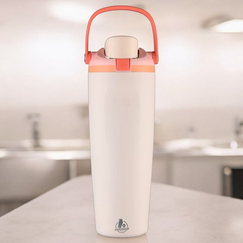 30 oz Lock Lid Handheld Stainless Steel Tumbler with Handle & Straw – EnduroSip