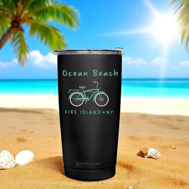 Ocean Beach Fire Island Bike 20 oz Stainless Steel Tumbler