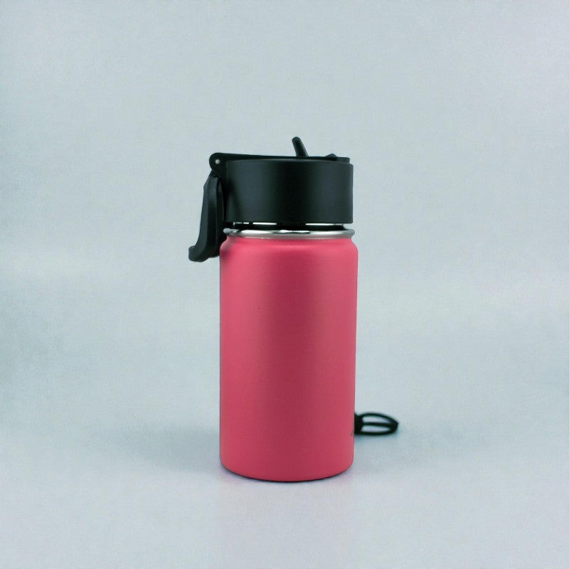 12 oz Kids Sports Kettle – Straw & Handle Bottle with Dual 3D UVDTF Stickers | Roblox Girl in Pink Edition