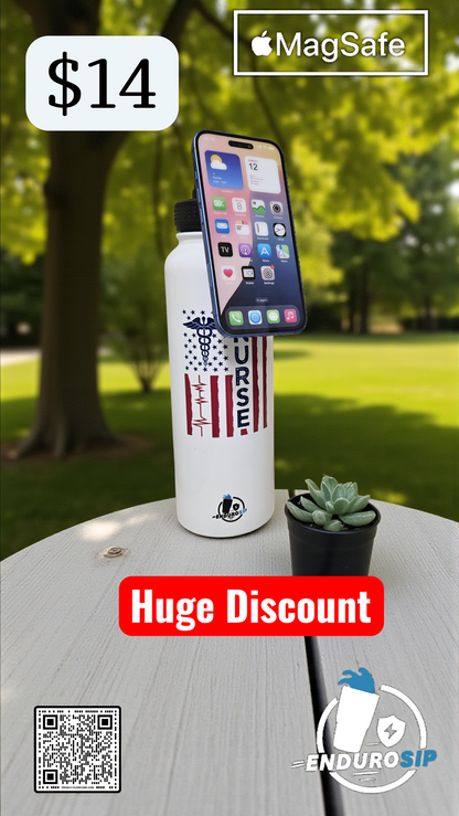 40oz MagSafe Stainless Steel Tumbler – Dual Lid (Straw + Magnetic Phone Holder) | Hot & Cold | EnduroSip