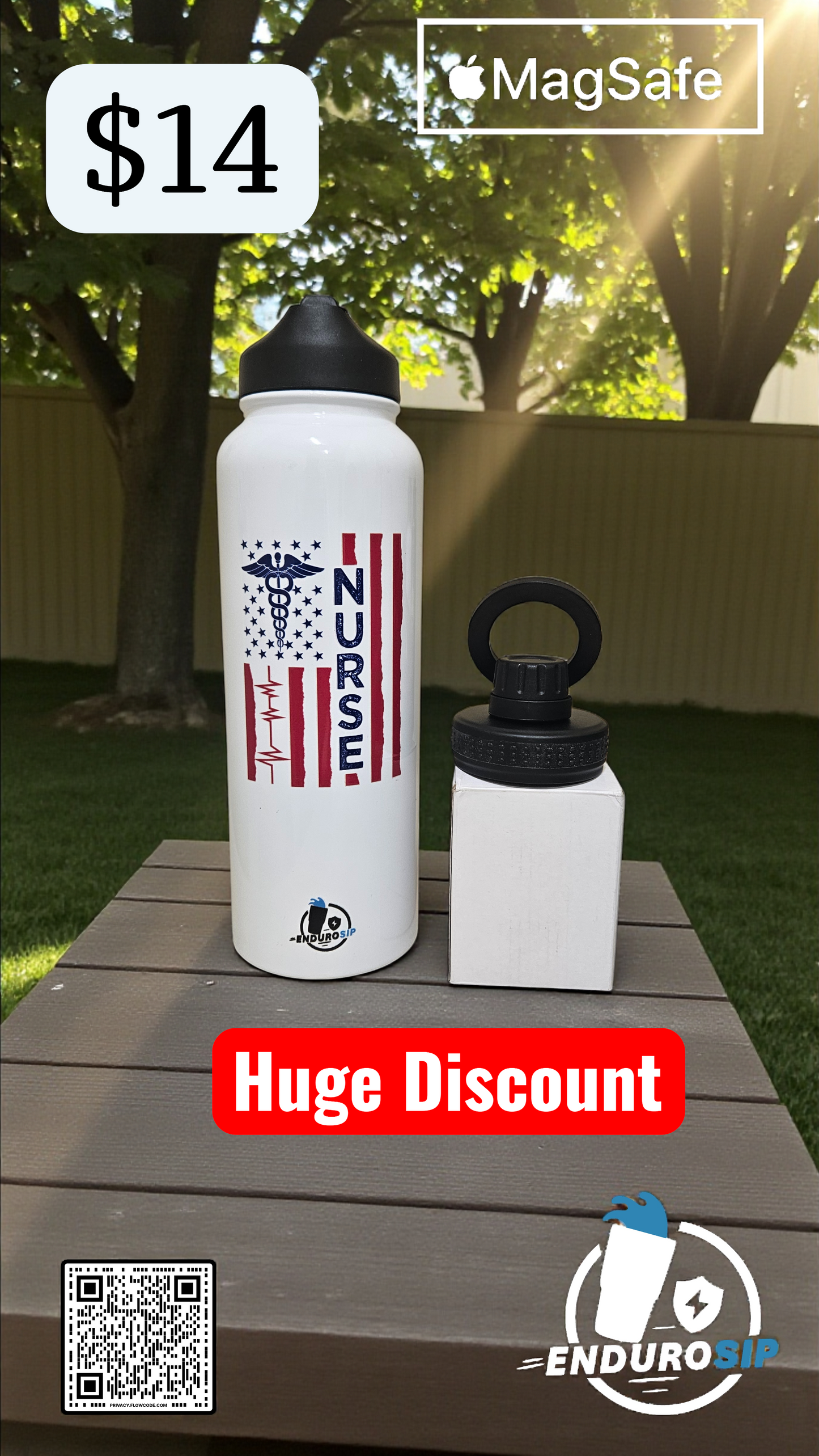 40oz MagSafe Stainless Steel Tumbler – Dual Lid (Straw + Magnetic Phone Holder) | Hot & Cold | EnduroSip