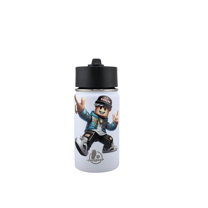 12 oz Fortnite Kids Sports Kettle – Pink Edition | Straw Lid & Carry Handle | Dual 3D UVDTF Stickers | Spill-Proof, Durable & Kid-Friendly