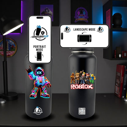 Roblox Neon 32oz Stainless Steel Magnetic Lid Bottle – Dual 3D UVDTF Stickers (2-Sided)