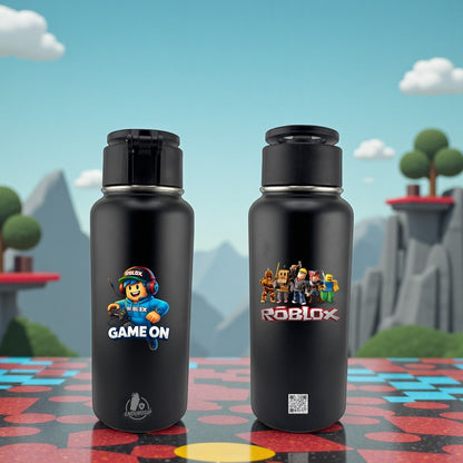 32 oz MagSafe Black Tumbler – Dual Roblox UVDTF 3D Permastickers + Built-In MagSafe Phone Holder | EnduroSip Premium Vacuum-Insulated Bottle