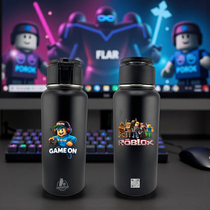 32 oz MagSafe Black Tumbler – Dual Roblox UVDTF 3D Permastickers + Built-In MagSafe Phone Holder | EnduroSip Premium Vacuum-Insulated Bottle