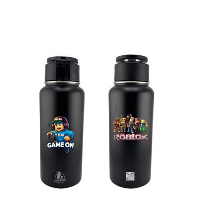 32 oz MagSafe Black Tumbler – Dual Roblox UVDTF 3D Permastickers + Built-In MagSafe Phone Holder | EnduroSip Premium Vacuum-Insulated Bottle