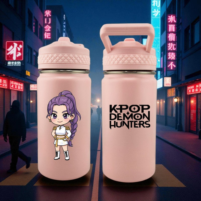 K-Pop Demon Hunters – Rumi Edition | 12 oz Kids Tumbler with Straw & Sip Lid | UVDTF 3D Permasticker