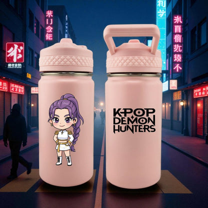 K-Pop Demon Hunters – Rumi Edition | 12 oz Kids Tumbler with Straw & Sip Lid | UVDTF 3D Permasticker
