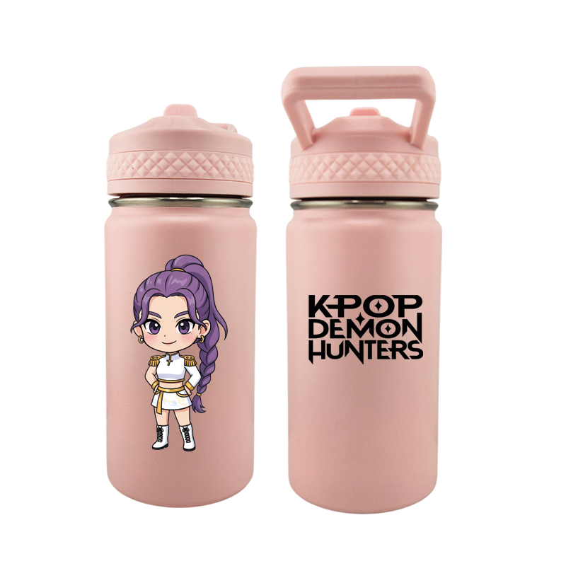 K-Pop Demon Hunters – Rumi Edition | 12 oz Kids Tumbler with Straw & Sip Lid | UVDTF 3D Permasticker