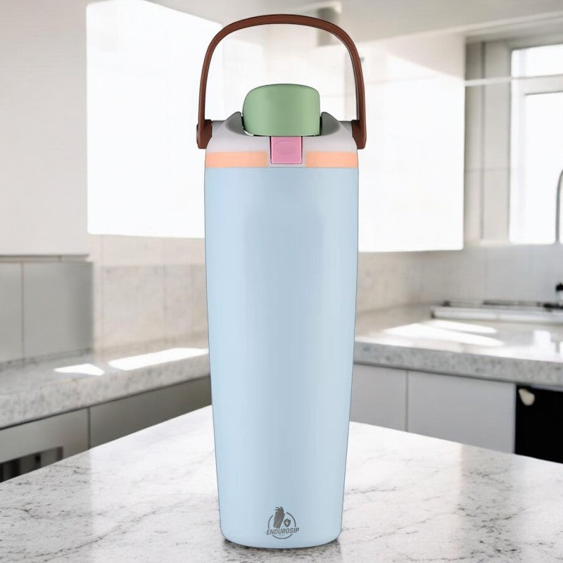 30 oz Lock Lid Handheld Stainless Steel Tumbler with Handle & Straw – EnduroSip