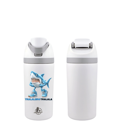 Italian Brainrot Tralalero Tralala 16 oz Fruit Water Bottle – 2-Way Drink Lid | Pink & White