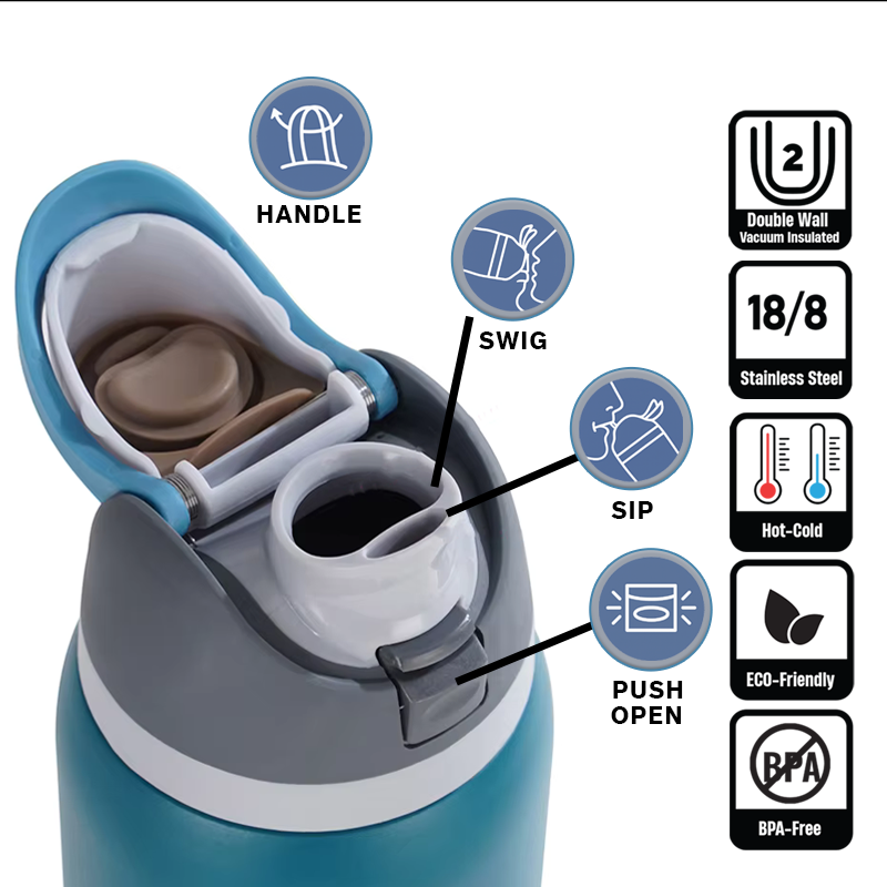 EnduroSip Kids Fruit Bottle Insulated Stainless Steel Water Bottle with Straw for Sports, Travel, and School, BPA-Free Sports Water Bottle, 16 oz