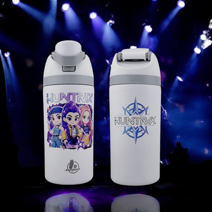 16 oz K-Pop Kids Fruit Bottle – Double-Sided UVDTF 3D Permasticker Design | Huntrix Character Edition | Leak-Proof & Kid-Friendly