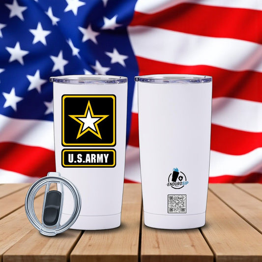 United States Army White Stainless Steel Insulated Tumbler – EnduroSip™