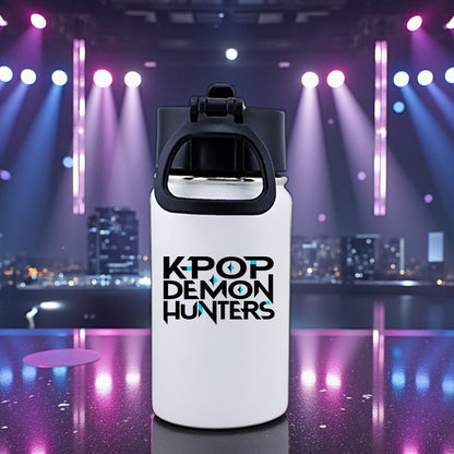12 oz Kids K-POP Inspired Water Bottle – White | Front & Back UVDTF 3D Design