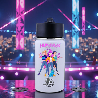 12 oz Kids K-POP Inspired Water Bottle – White | Front & Back UVDTF 3D Design