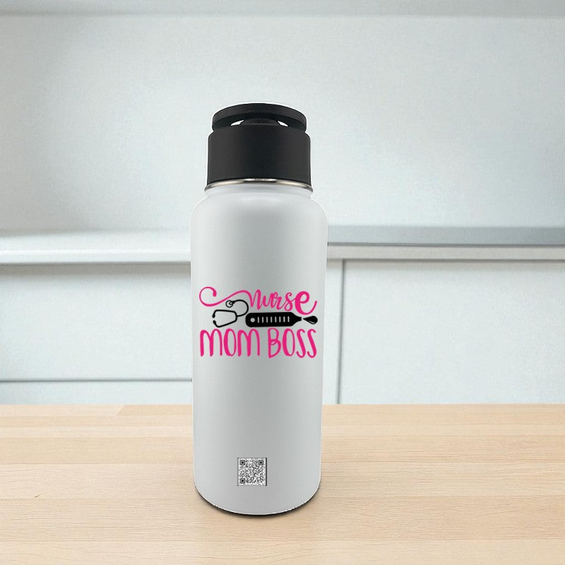 32 oz Nurse Tumbler – RN Vibes & Nurse Mom Boss | MagSafe™ Magnetic Phone Holder Lid | EnduroSip™ Healthcare Collection